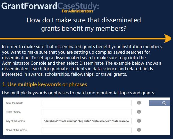 How do I make sure that disseminated grants benefit my members? Case Study Content Preview