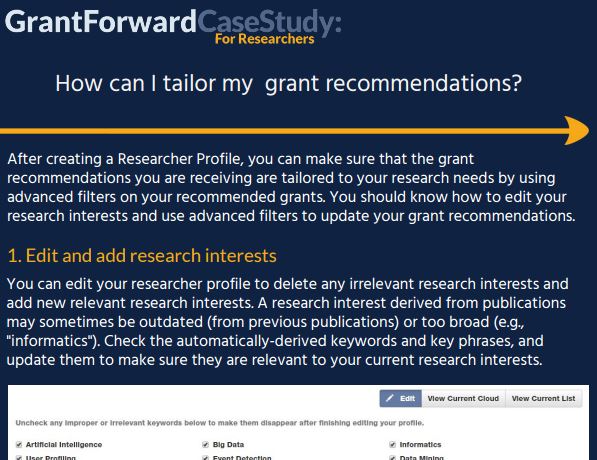 How can I tailor my grant recommendations? Case Study Content Preview