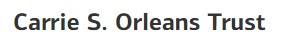 Logo of Carrie S. Orleans Trust